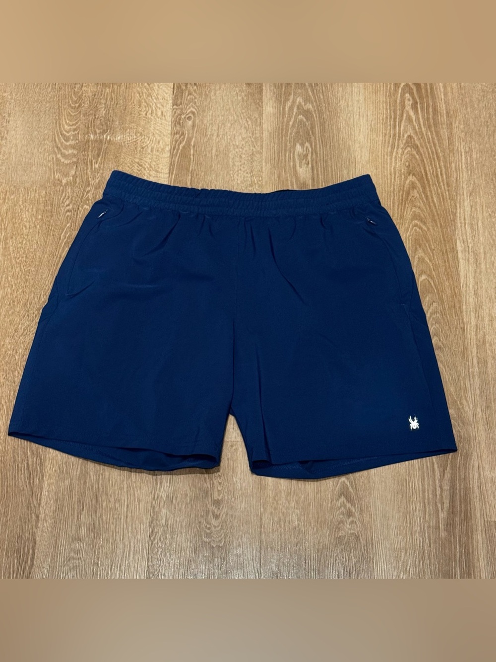 Spyder Men's Dark Blue Athletic Shorts with Logo